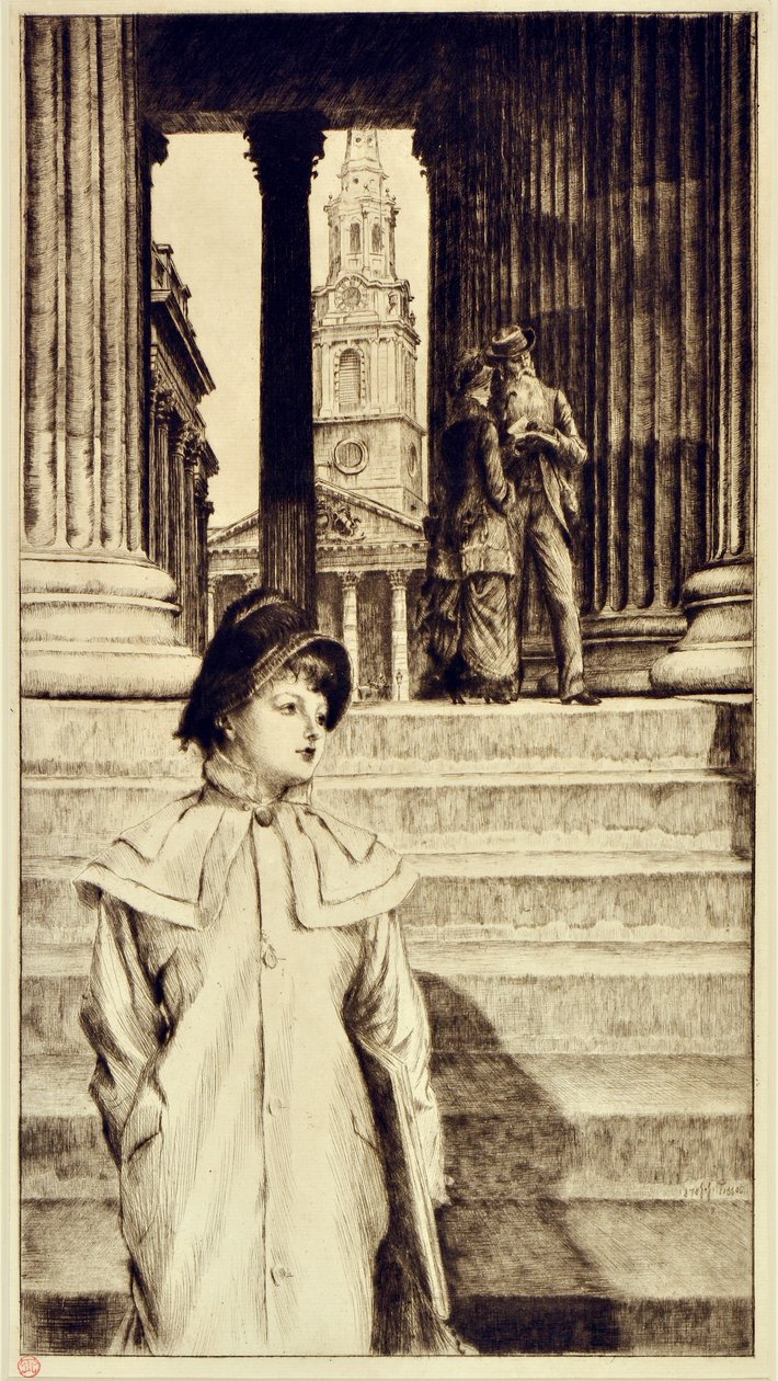 Portikus der National Gallery, London von James Jacques Joseph Tissot