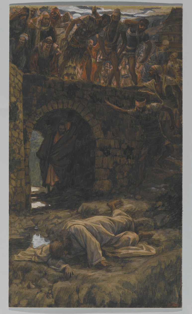 Der Bach von Kedron. Er wird aus dem Bach auf dem Weg trinken, Illustration für Das Leben Christi, ca. 1886-94 von James Jacques Joseph Tissot