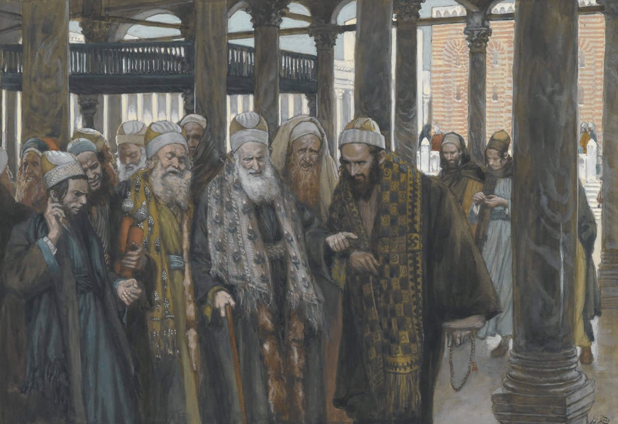Die Hohepriester beraten sich, Illustration aus Das Leben unseres Herrn Jesus Christus, 1886-94 von James Jacques Joseph Tissot