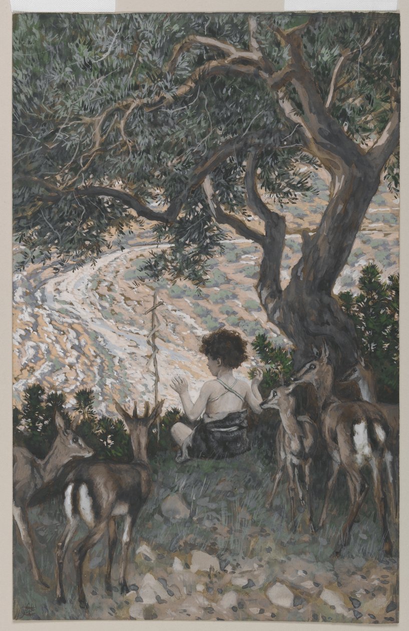 Die Kindheit des heiligen Johannes des Täufers, Illustration aus Das Leben unseres Herrn Jesus Christus von James Jacques Joseph Tissot