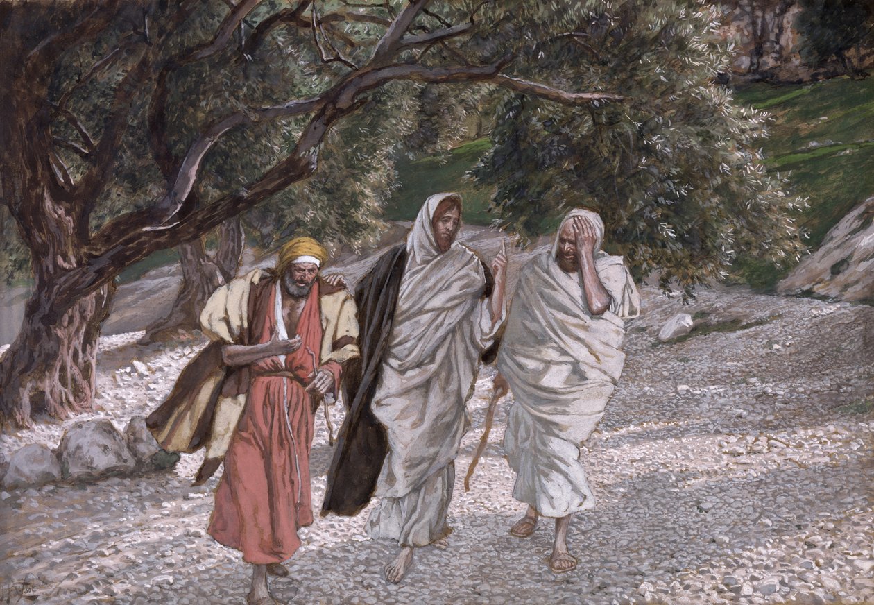 Die Jünger auf dem Weg nach Emmaus, Illustration für Das Leben Christi von James Jacques Joseph Tissot