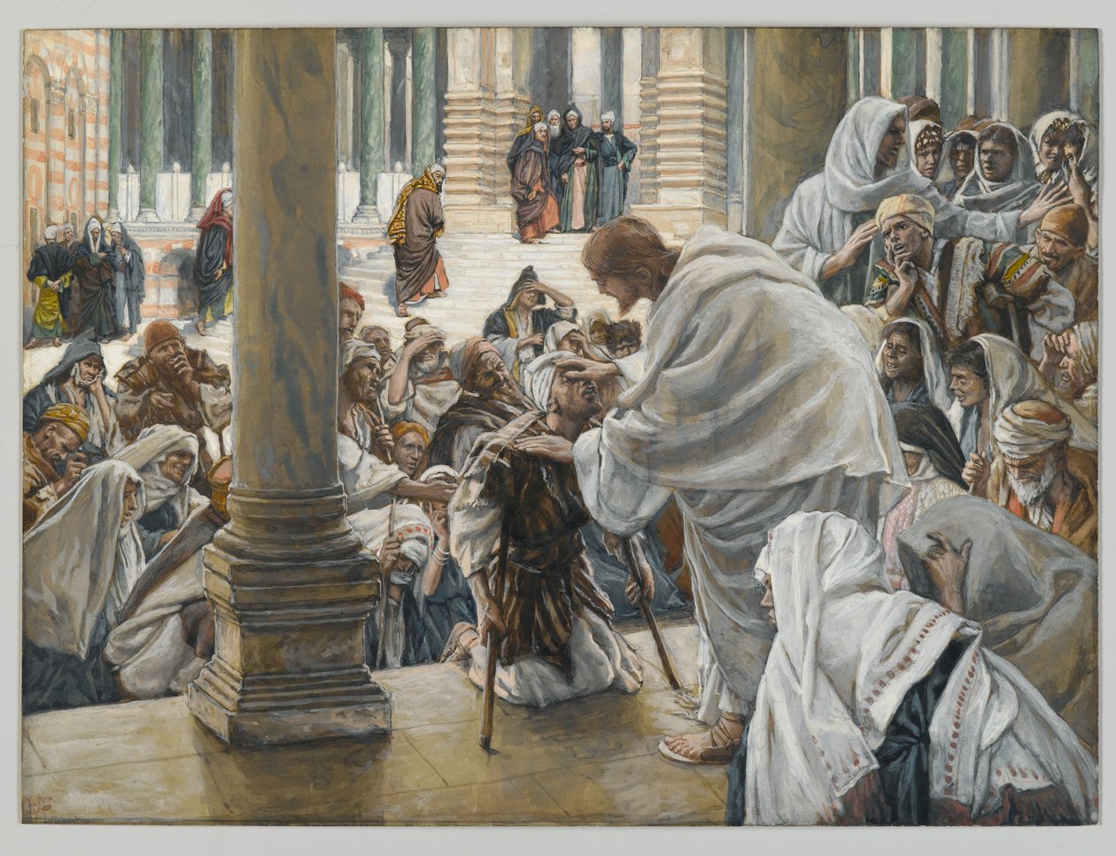 Die Heilung des Lahmen im Tempel, Illustration für Das Leben Christi von James Jacques Joseph Tissot