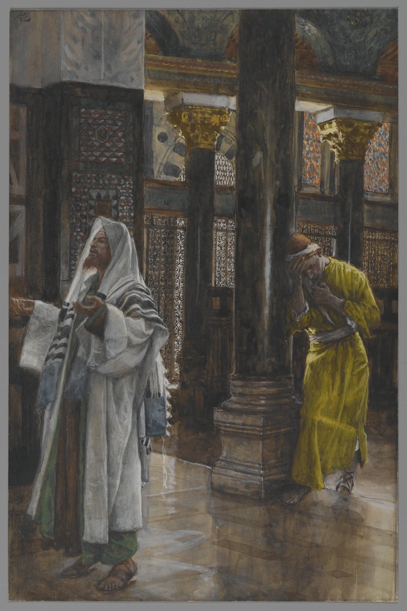 Der Pharisäer und der Zöllner, Illustration aus Das Leben unseres Herrn Jesus Christus, 1886-94 von James Jacques Joseph Tissot