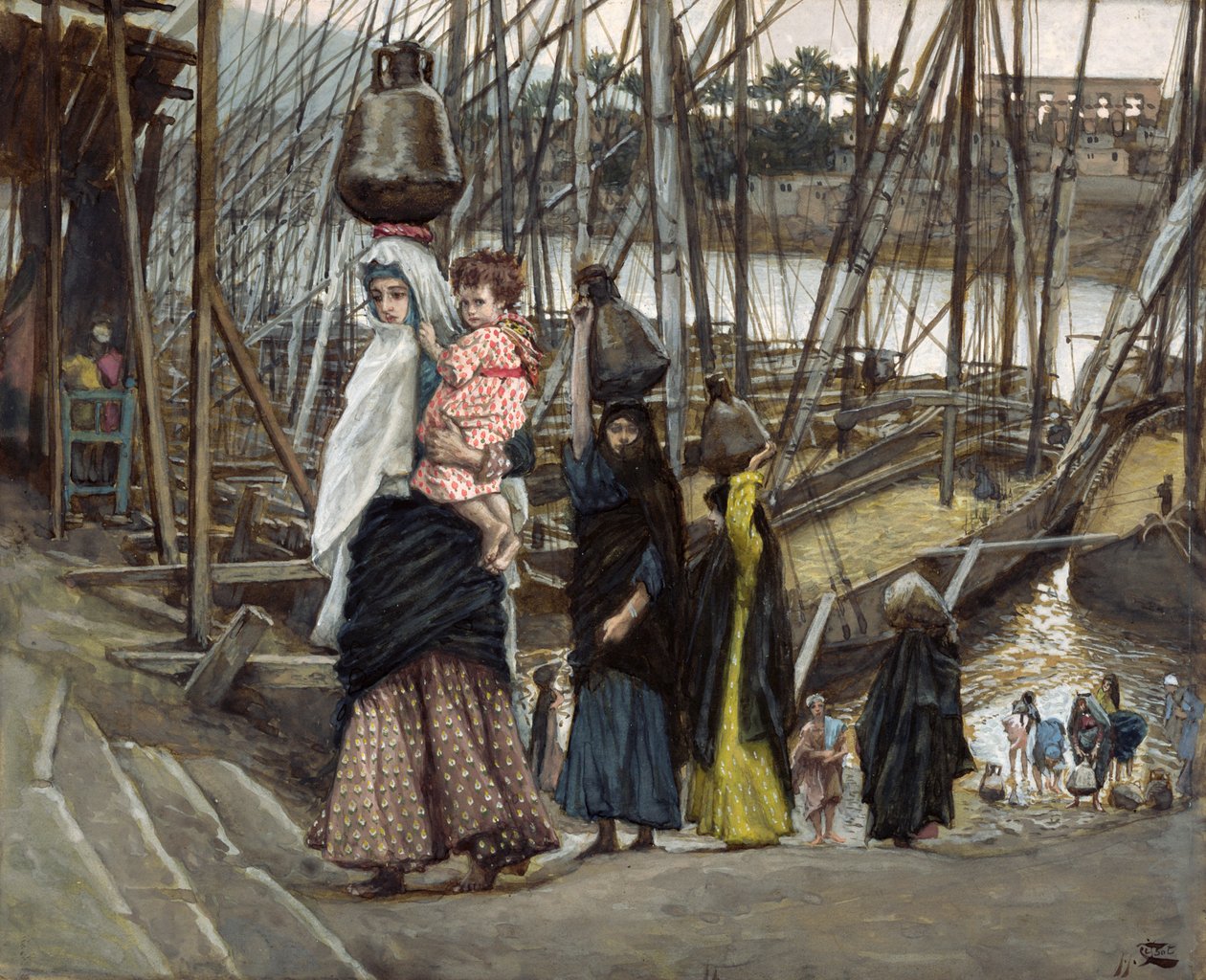 Der Aufenthalt in Ägypten, Illustration für Das Leben Christi, ca. 1886-94 von James Jacques Joseph Tissot