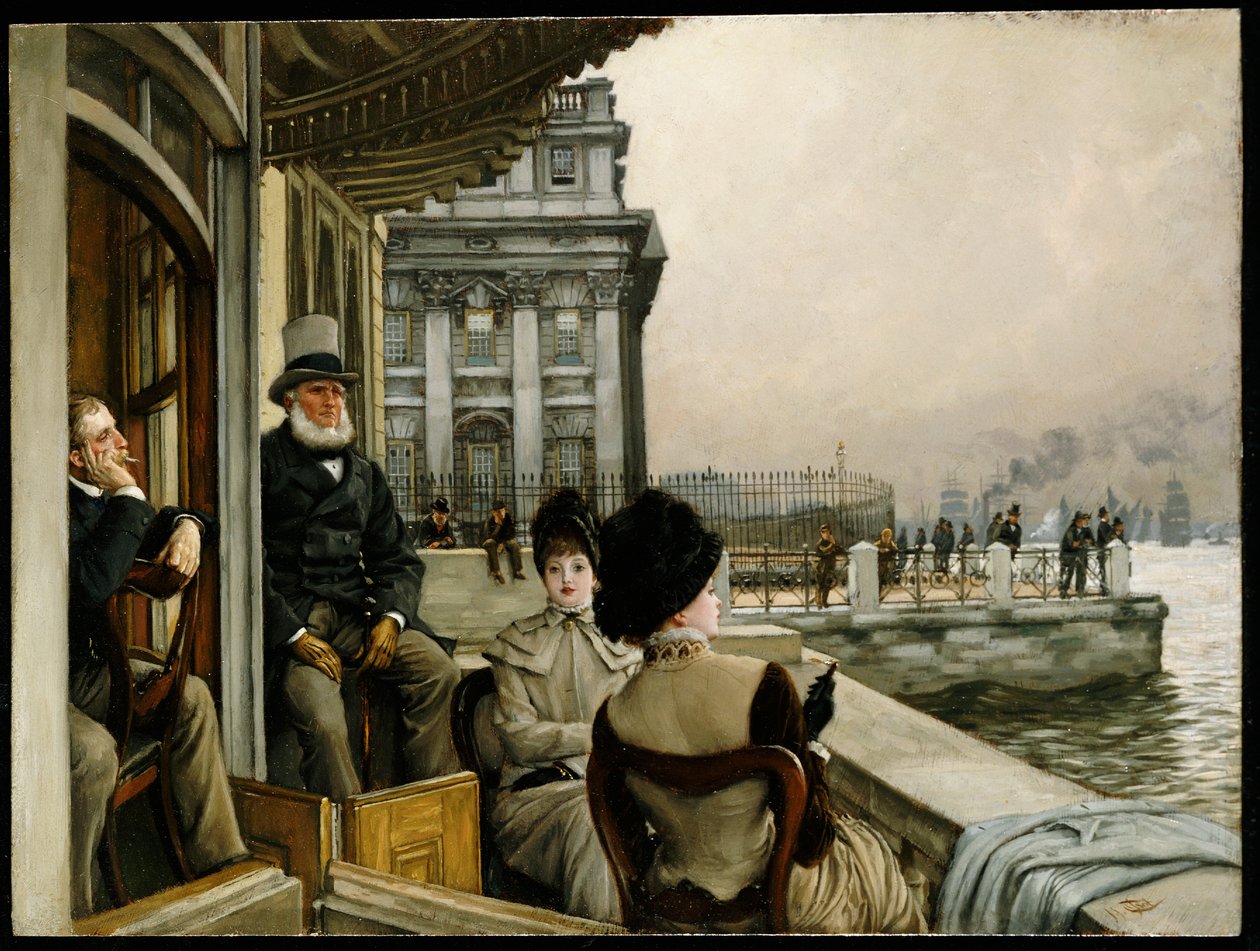 Die Terrasse der Trafalgar Tavern, Greenwich, ca. 1878 von James Jacques Joseph Tissot