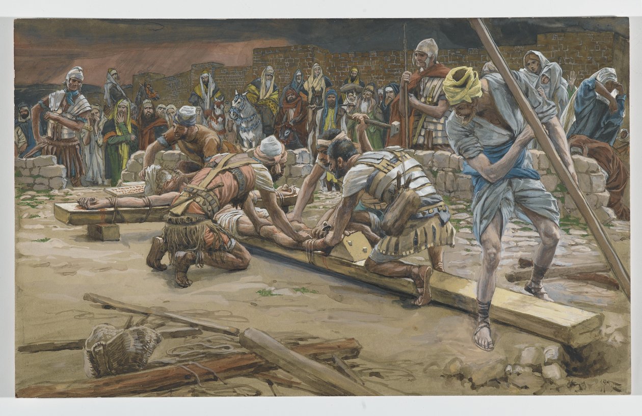 Der Nagel für die Füße, Illustration aus Das Leben unseres Herrn Jesus Christus, 1886-94 von James Jacques Joseph Tissot