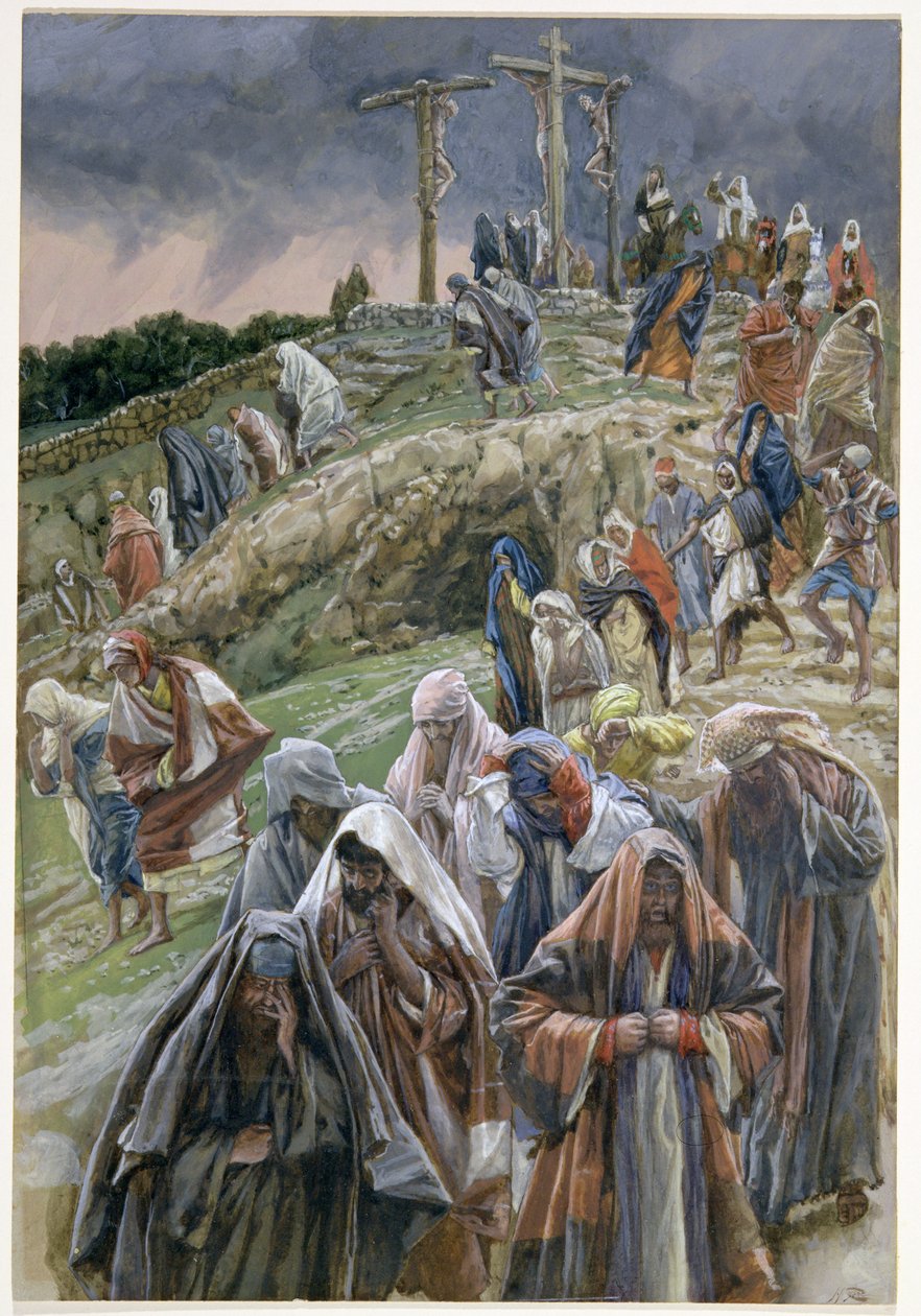 Das Volk schlug sich an die Brust, Illustration für Das Leben Christi, ca. 1886-96 von James Jacques Joseph Tissot