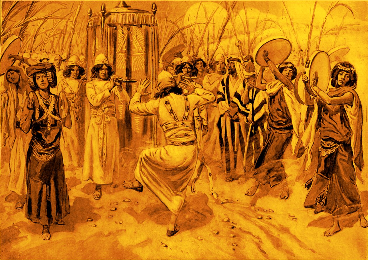 David tanzt vor der Lade von James Jacques Joseph after Tissot