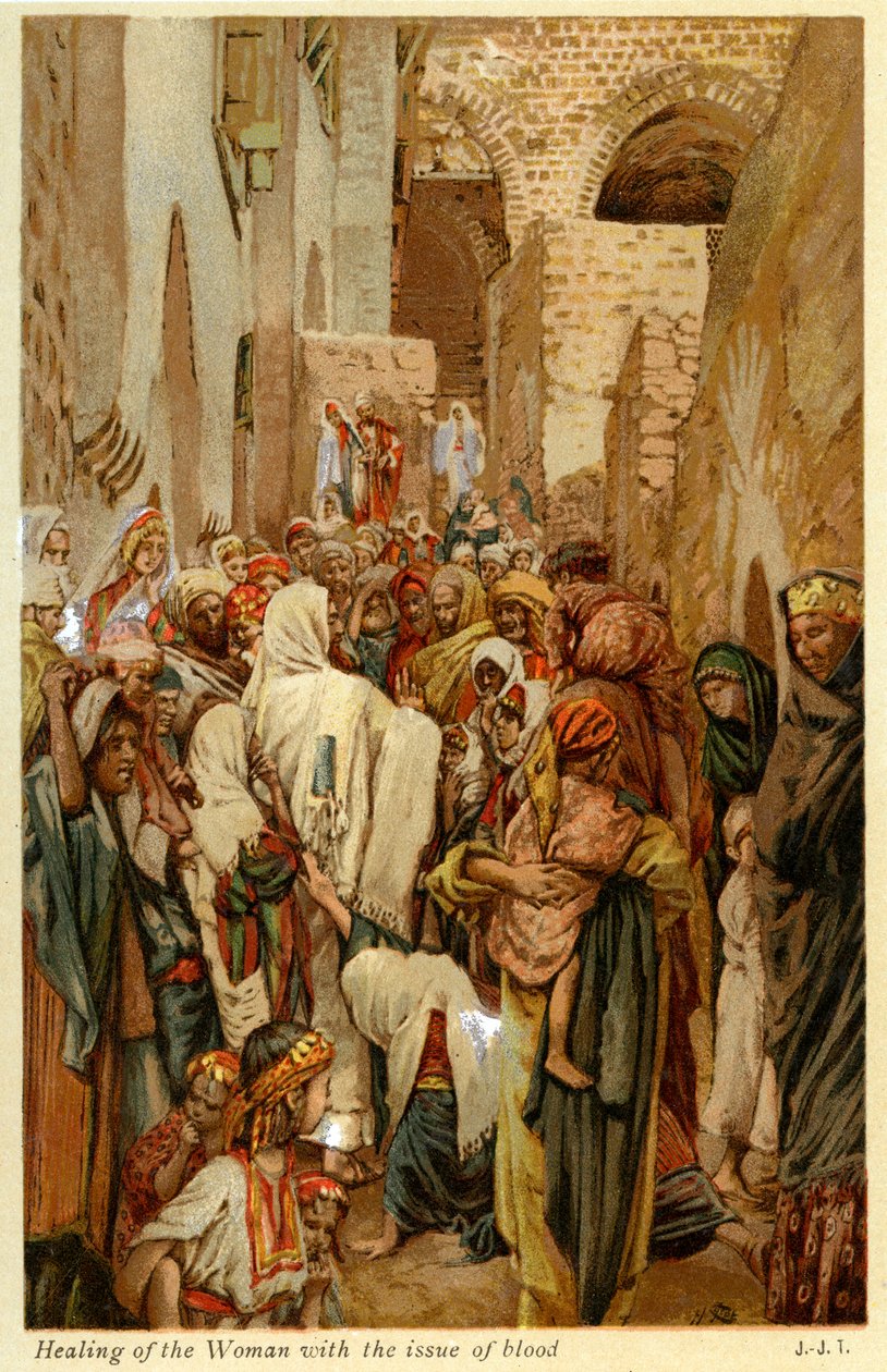 Heilung der Frau mit dem Blutfluss - Bibel von James Jacques Joseph after Tissot