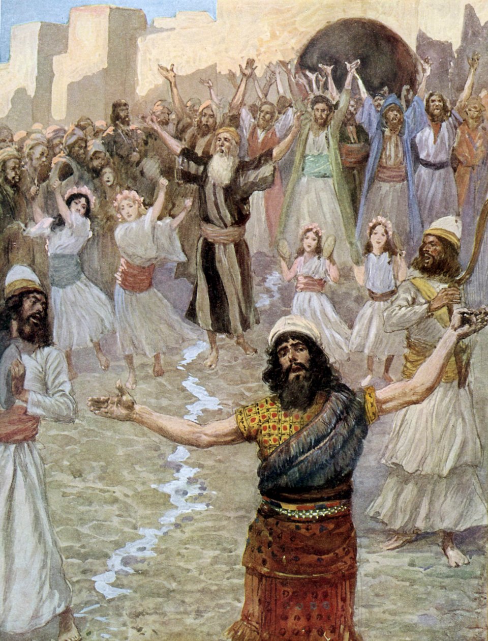 Saul prophezeit mit den Propheten von James Jacques Joseph after Tissot