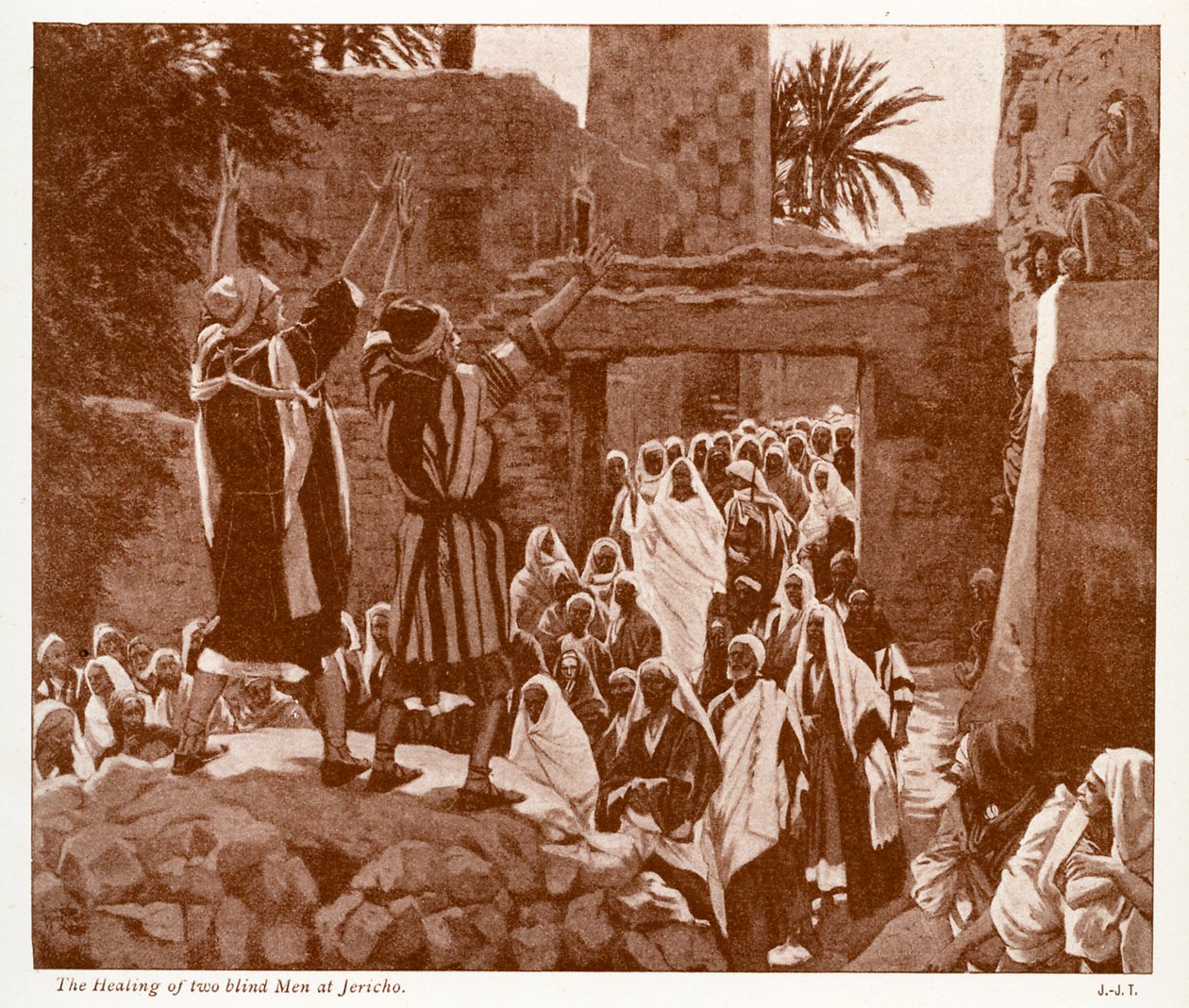 Die Heilung von zwei Blinden in Jericho - Bibel von James Jacques Joseph after Tissot