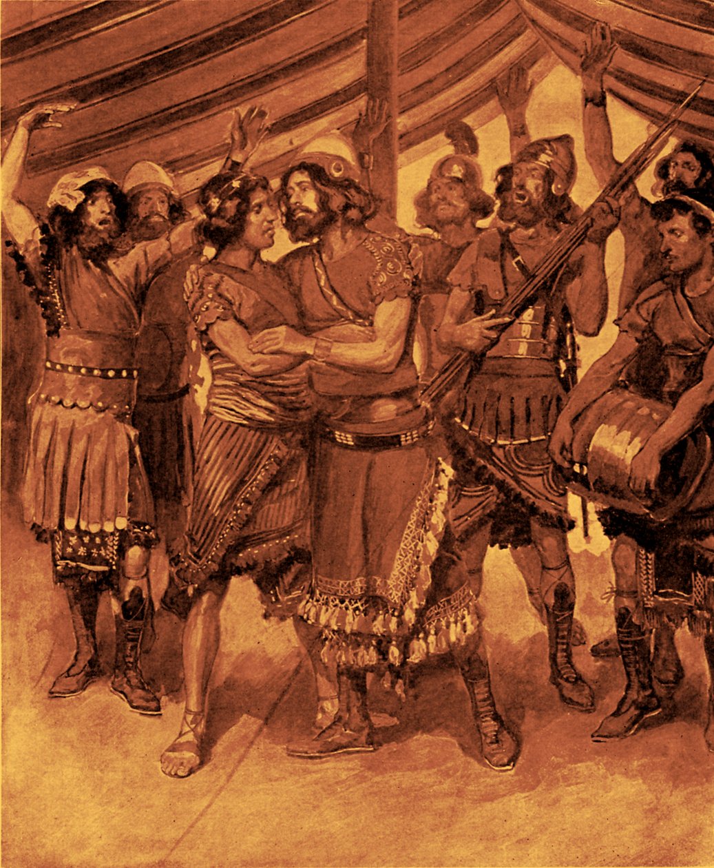 Die Freundschaft von Jonathan und David von James Jacques Joseph after Tissot