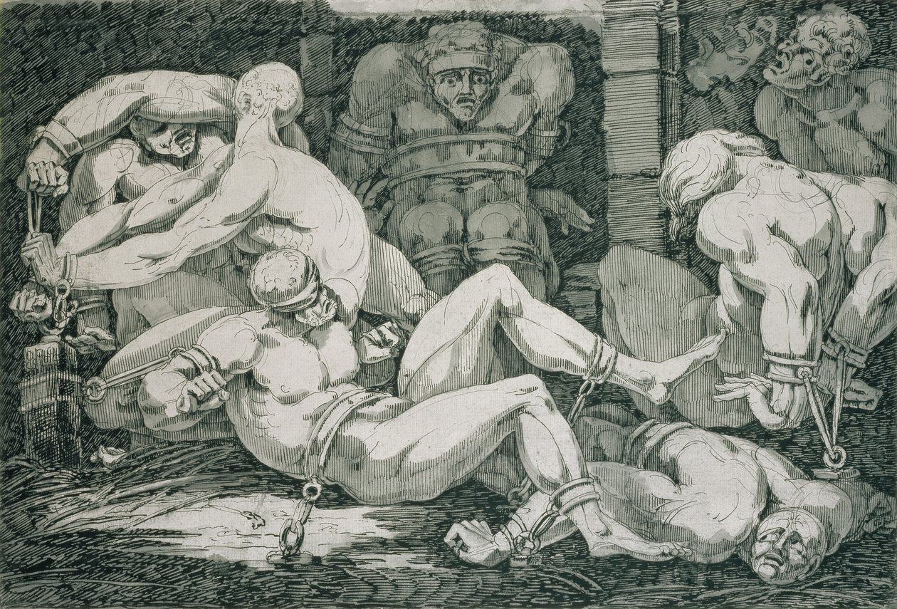 Ugolino und seine Söhne im Turm des Hungers, 18. Jahrhundert von James Jefferys
