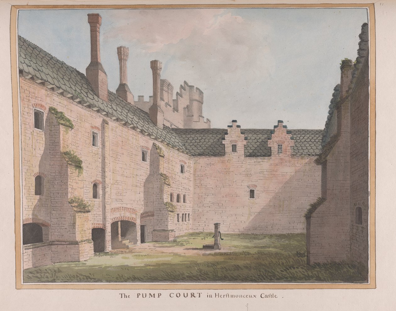 Herstmonceux Castle, East Sussex: Der Pump Court von James Lambert  of Lewes