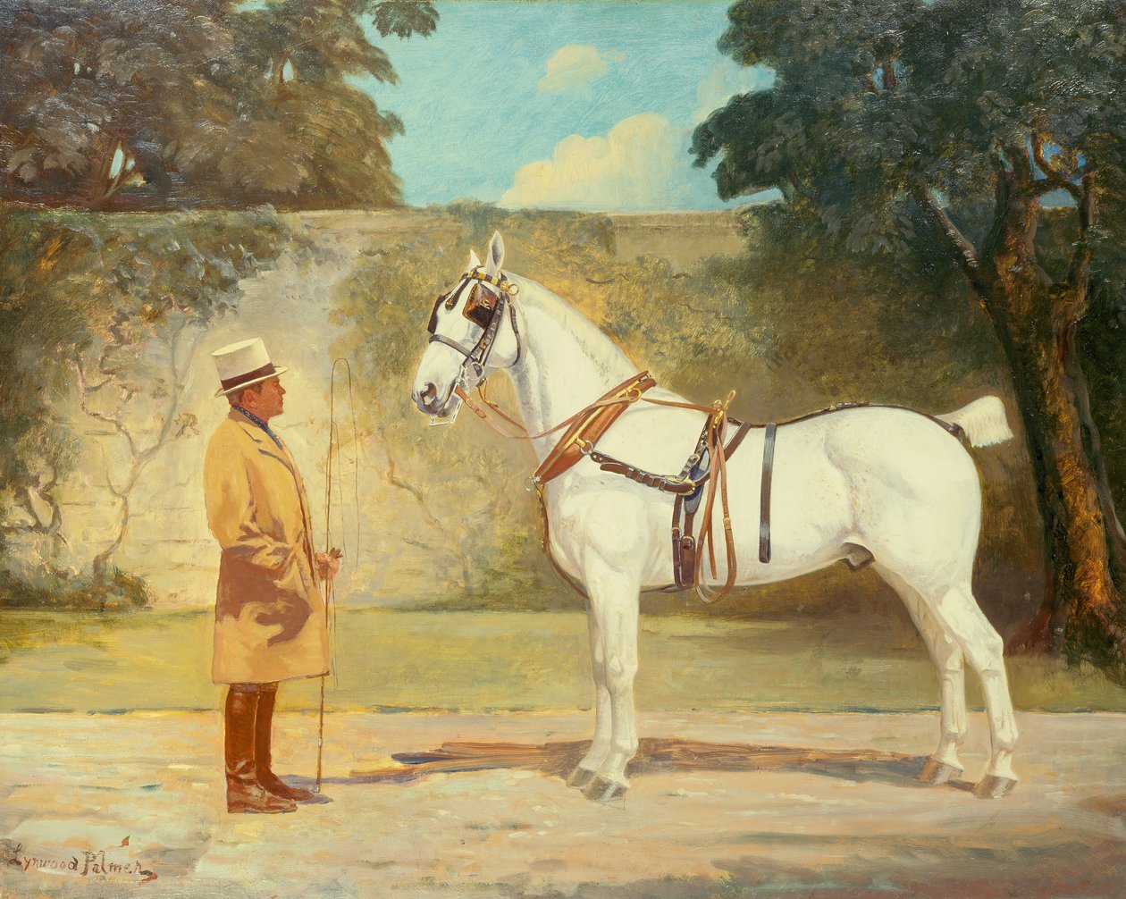 Ambrose Clark mit einem Lieblingskutschpferd von James Lynwood Palmer