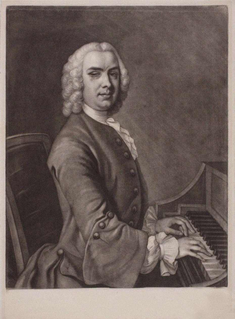 Porträt des Organisten und Komponisten John Stanley von James MacArdell