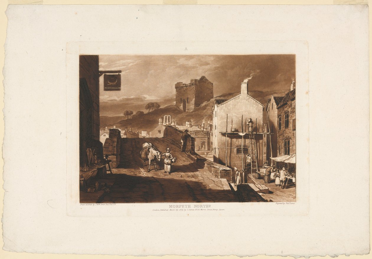 Morpeth, Northumberland, aus dem Liber Studiorum von James Mallord William Turner