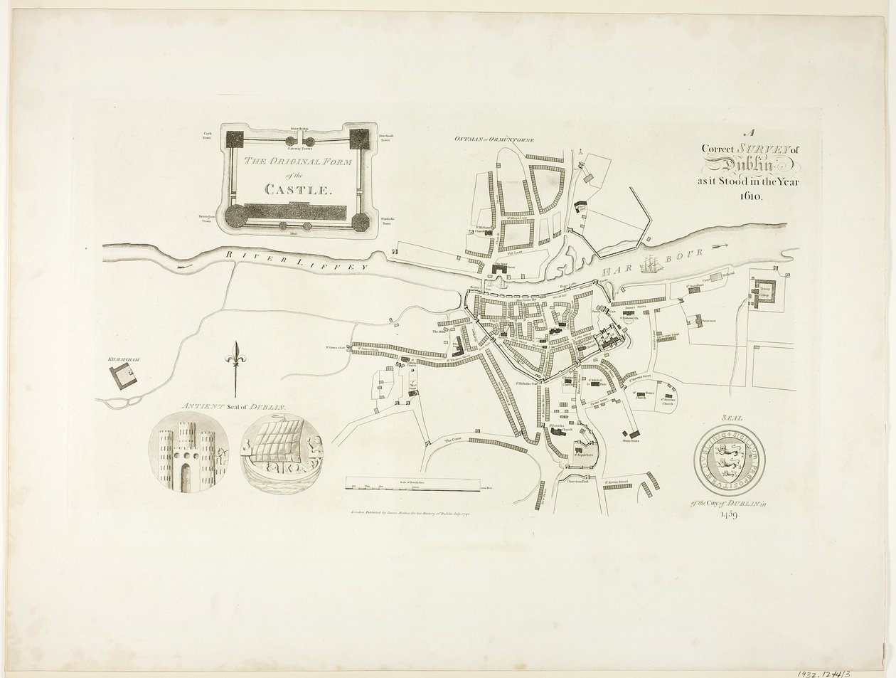 Korrekte Vermessung von Dublin, wie es im Jahr 1610 stand von James Malton