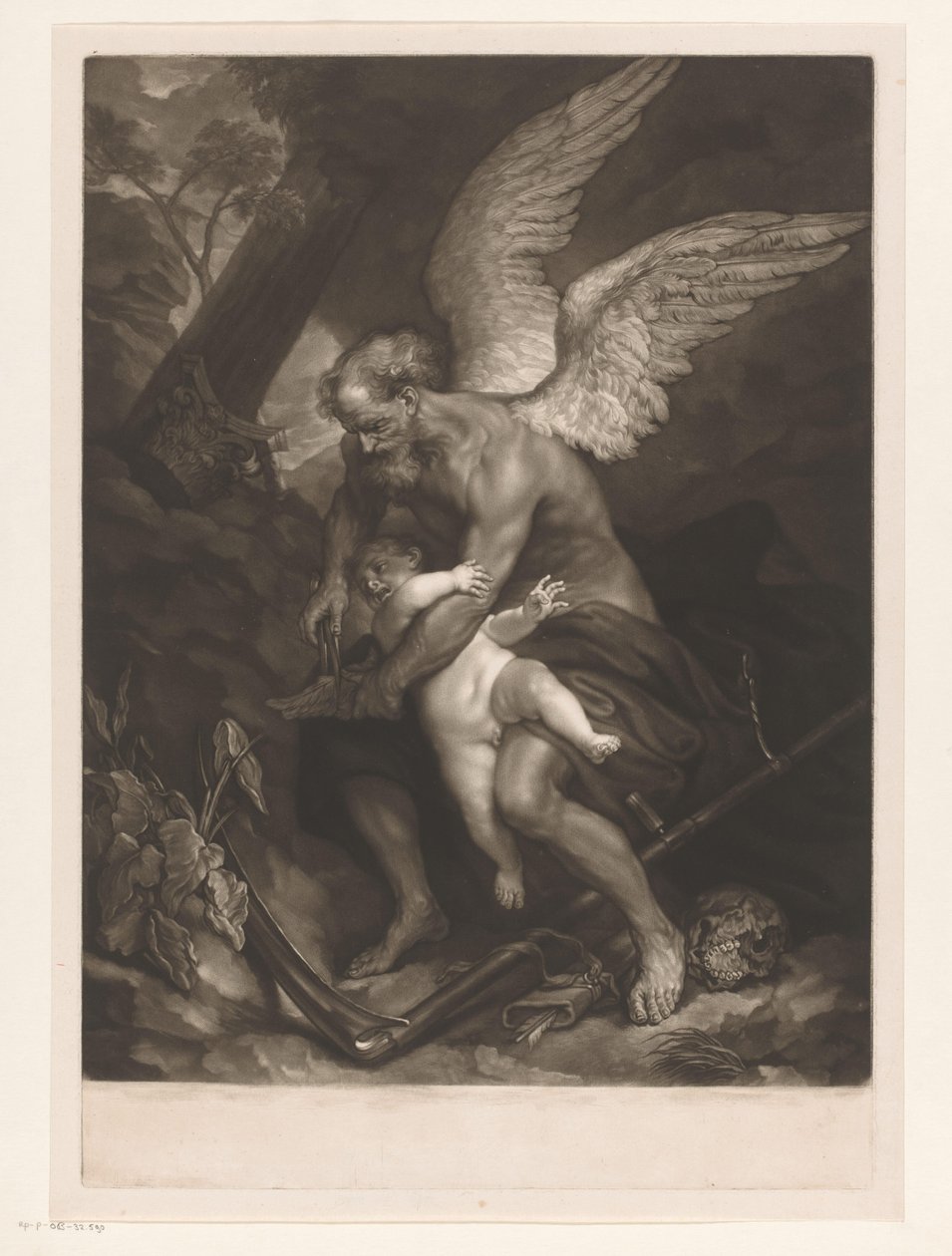 Die Zeit schneidet Cupido die Flügel ab von James McArdell