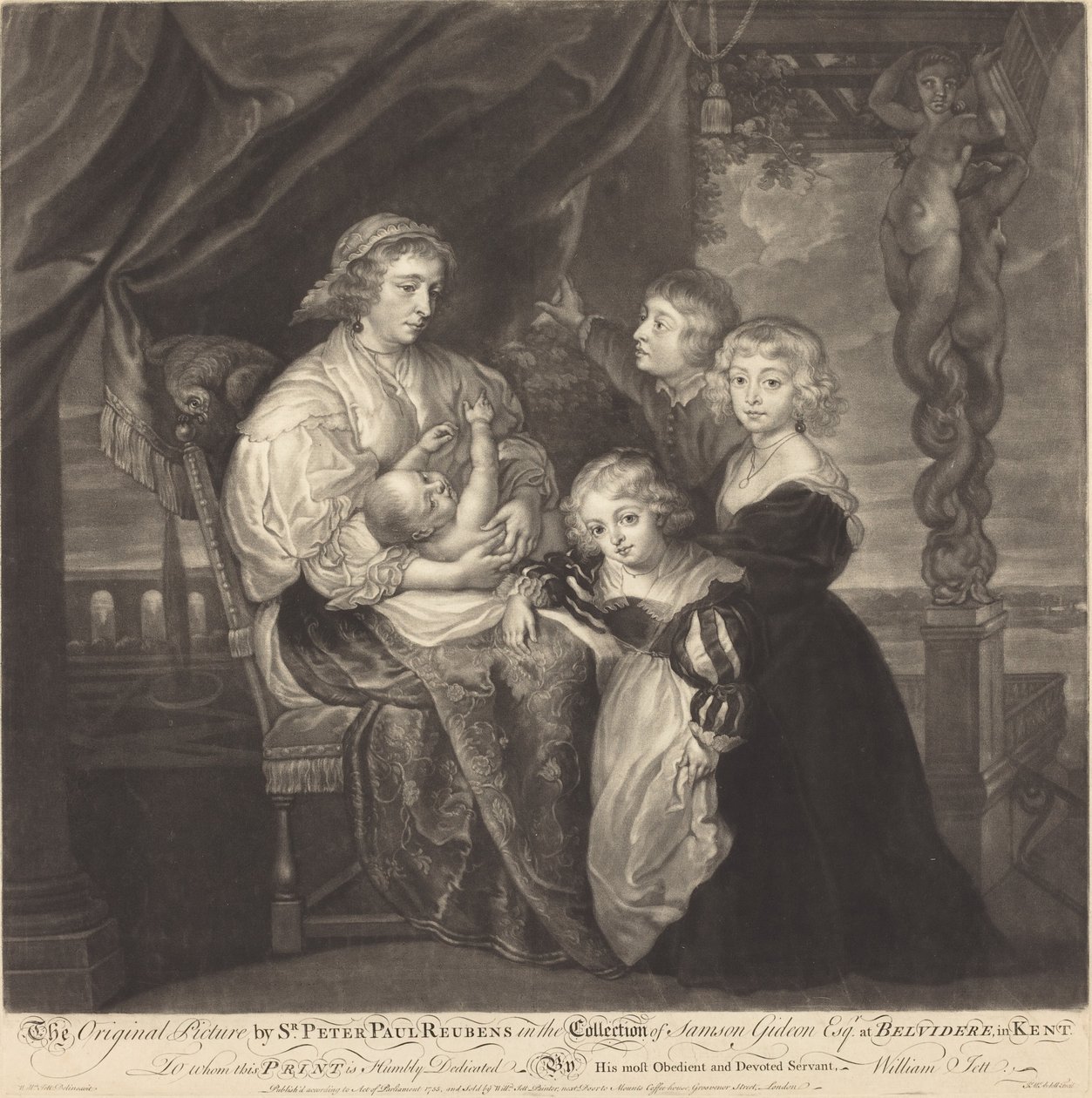 Die Familie Gerbier von James McArdell after Sir Peter Paul Rubens