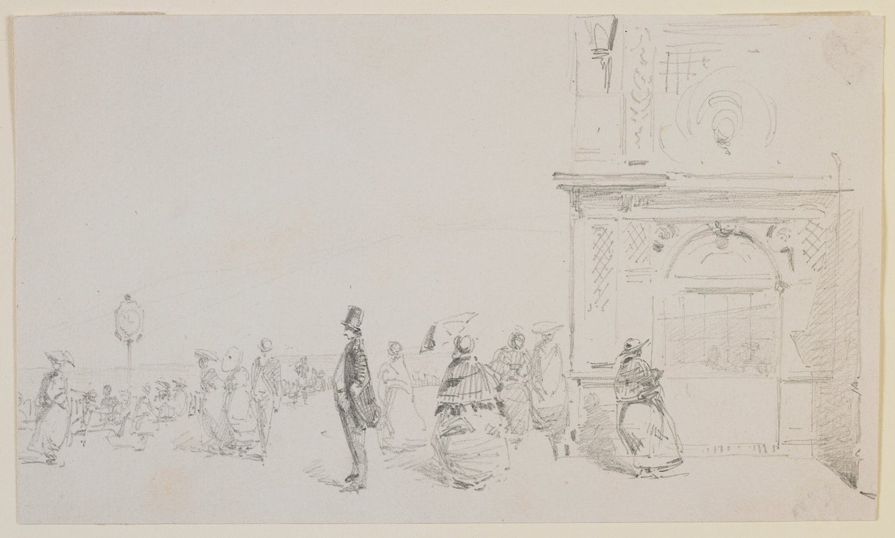 Eine Gruppe von Figuren auf einer Esplanade von James Abbott McNeill Whistler