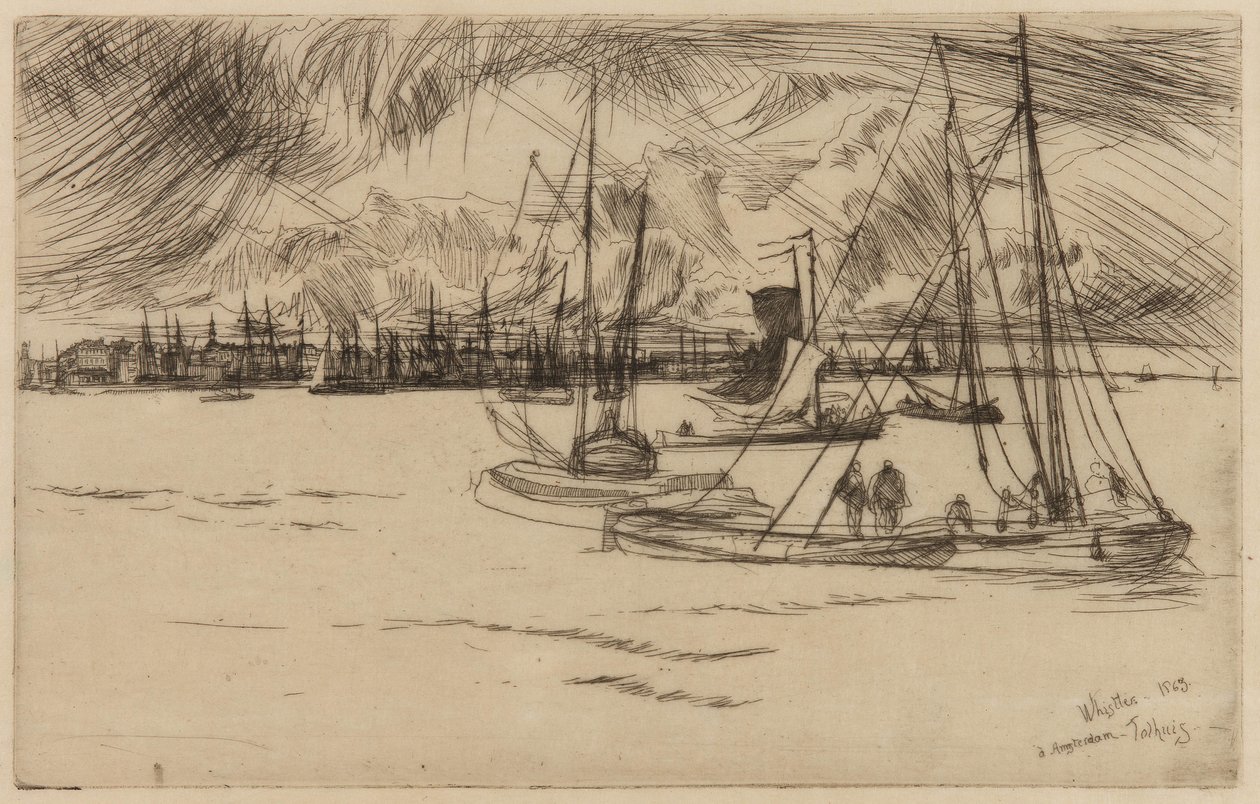 Amsterdam, vom Tolhuis aus von James Abbott McNeill Whistler