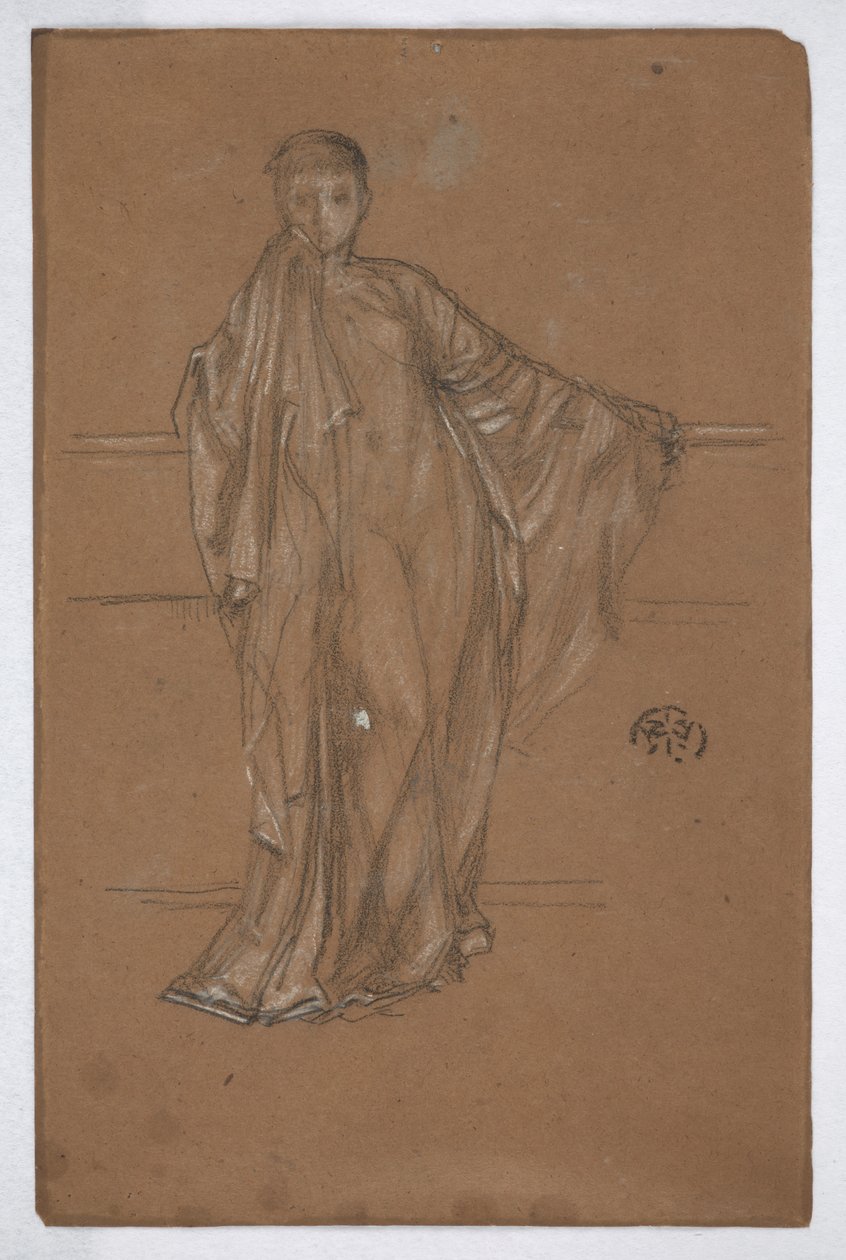 Verhüllte Figur an einem Geländer von James Abbott McNeill Whistler