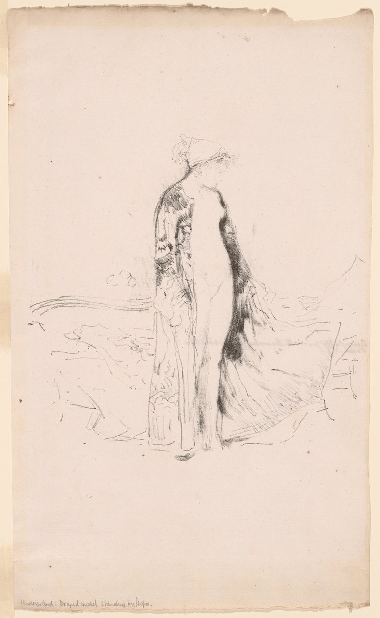 Bekleidetes Modell, stehend neben einem Sofa von James Abbott McNeill Whistler
