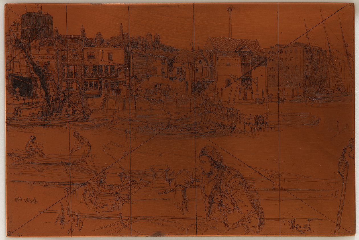 Radierplatte: Black Lion Wharf von James Abbott McNeill Whistler