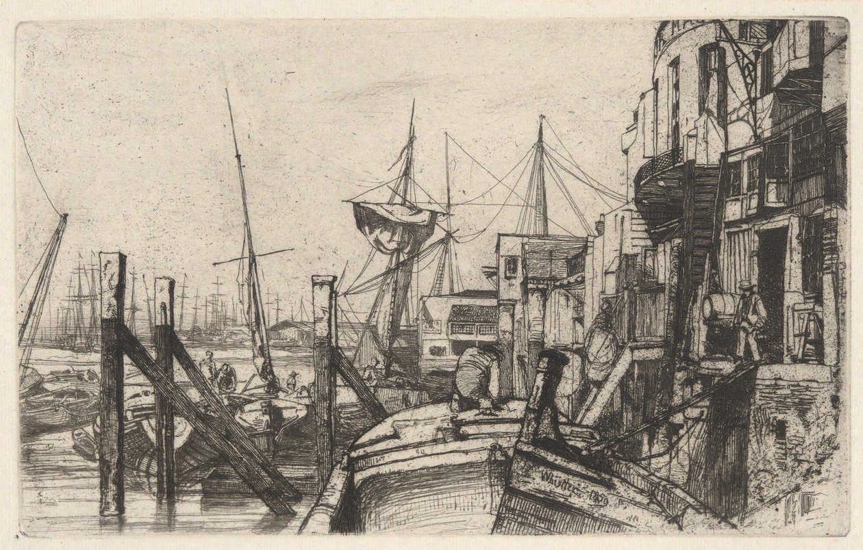 Limehouse, aus der Thames Set (Eine Serie von Sechzehn Radierungen von Szenen an der Themse und anderen Motiven) von James McNeill Whistler