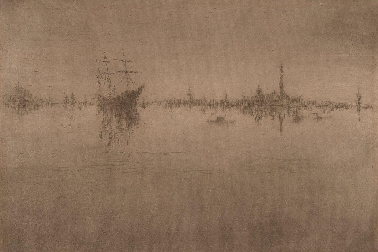 Nocturne, aus Venedig, eine Serie von zwölf Radierungen (das "Erste Venedig-Set") von James Abbott McNeill Whistler