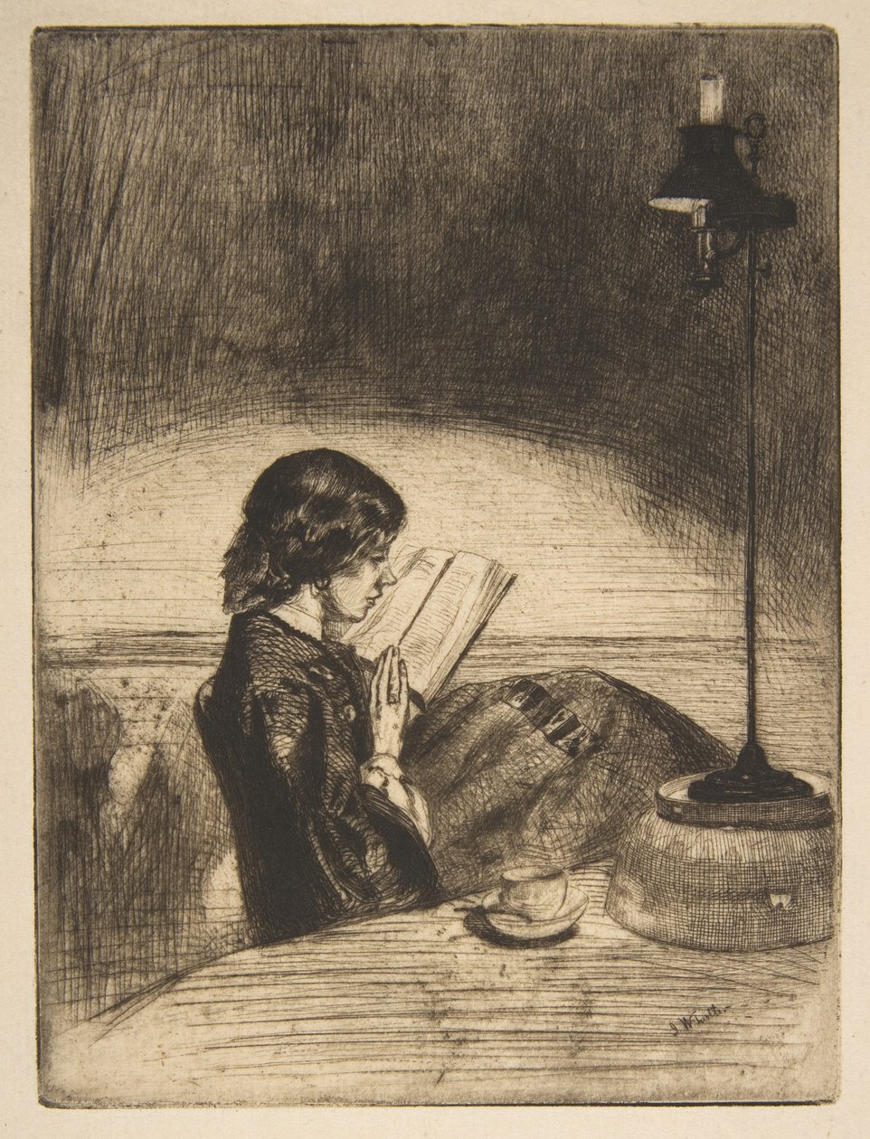 Lesen bei Lampenlicht von James McNeill Whistler