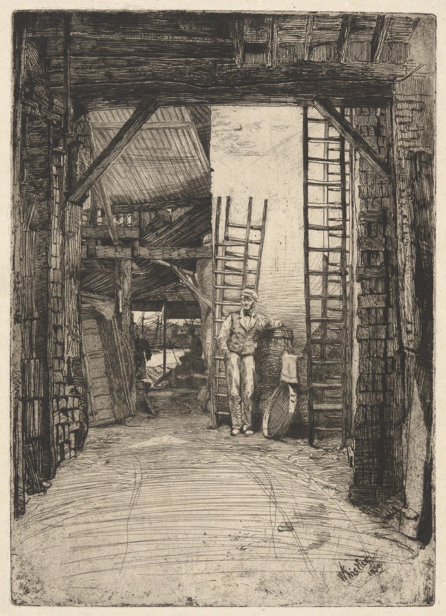 Der Kalkbrenner, aus dem Thames-Set (Eine Serie von sechzehn Radierungen von Szenen an der Themse und anderen Motiven) von James Abbott McNeill Whistler