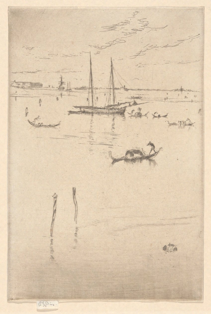 Die kleine Lagune, aus dem ersten Venedig-Set (Venedig, eine Serie von zwölf Radierungen) von James Abbott McNeill Whistler