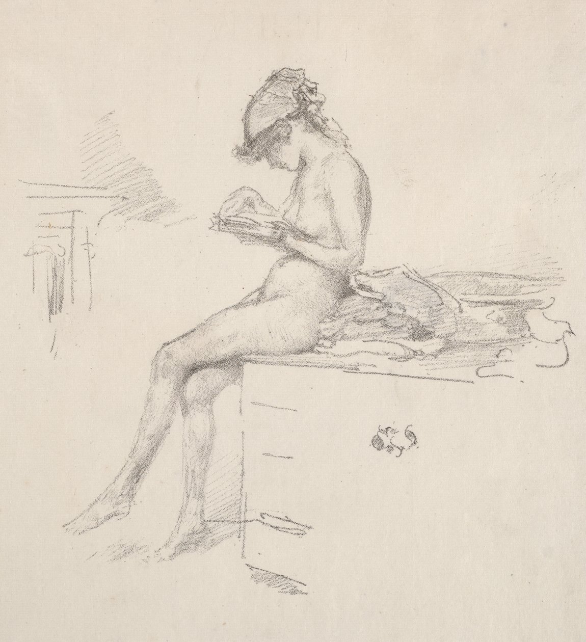 Das kleine Aktmodell beim Lesen von James McNeill Whistler