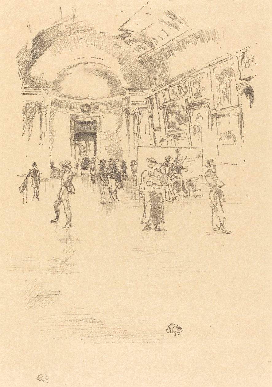 Die lange Galerie, Louvre von James Abbott McNeill Whistler