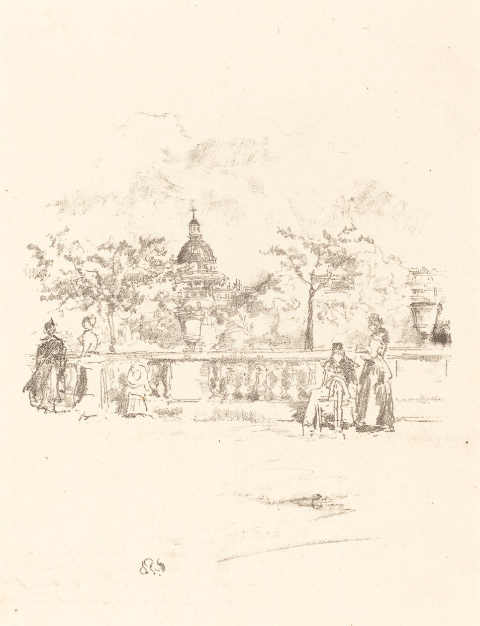 Das Pantheon, von der Terrasse der Luxemburger Gärten von James Abbott McNeill Whistler