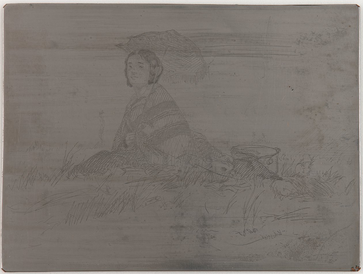 En Plein Soleil. Unstornierte Platte aus Zwölf Radierungen aus der Natur (Das französische Set) von James Abbott McNeill Whistler