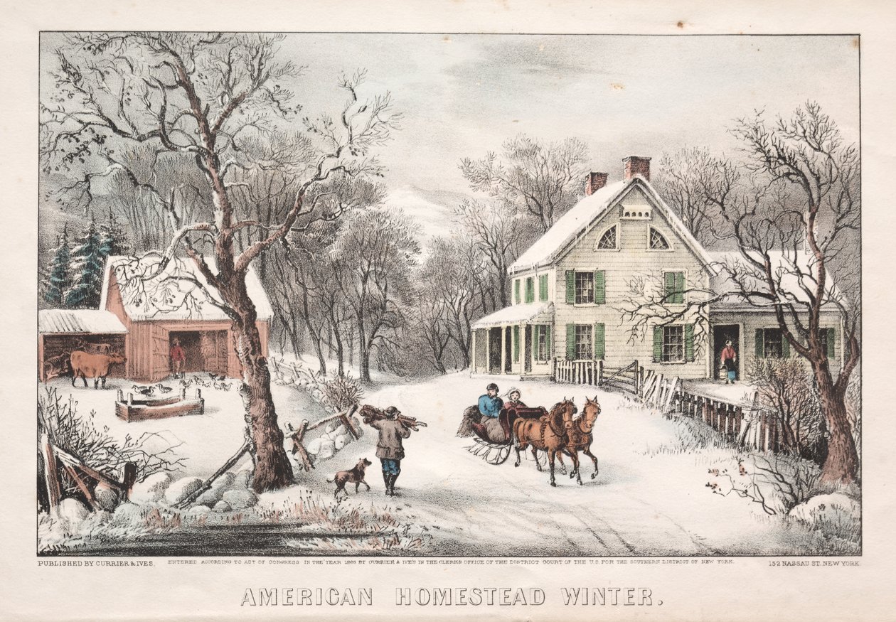 Amerikanisches Heim, Winter von James Merritt Ives