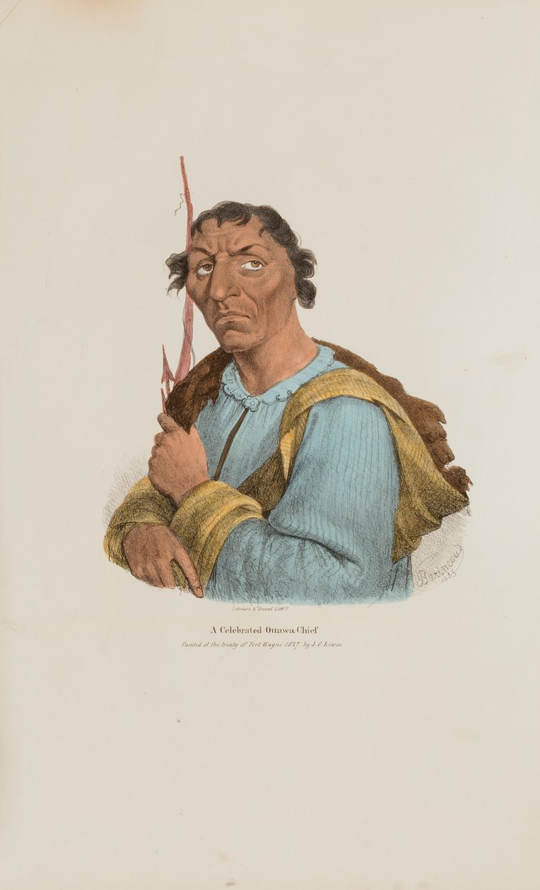 Ein berühmter Ottawa-Häuptling, aus dem Aboriginal Portfolio von James Otto Lewis