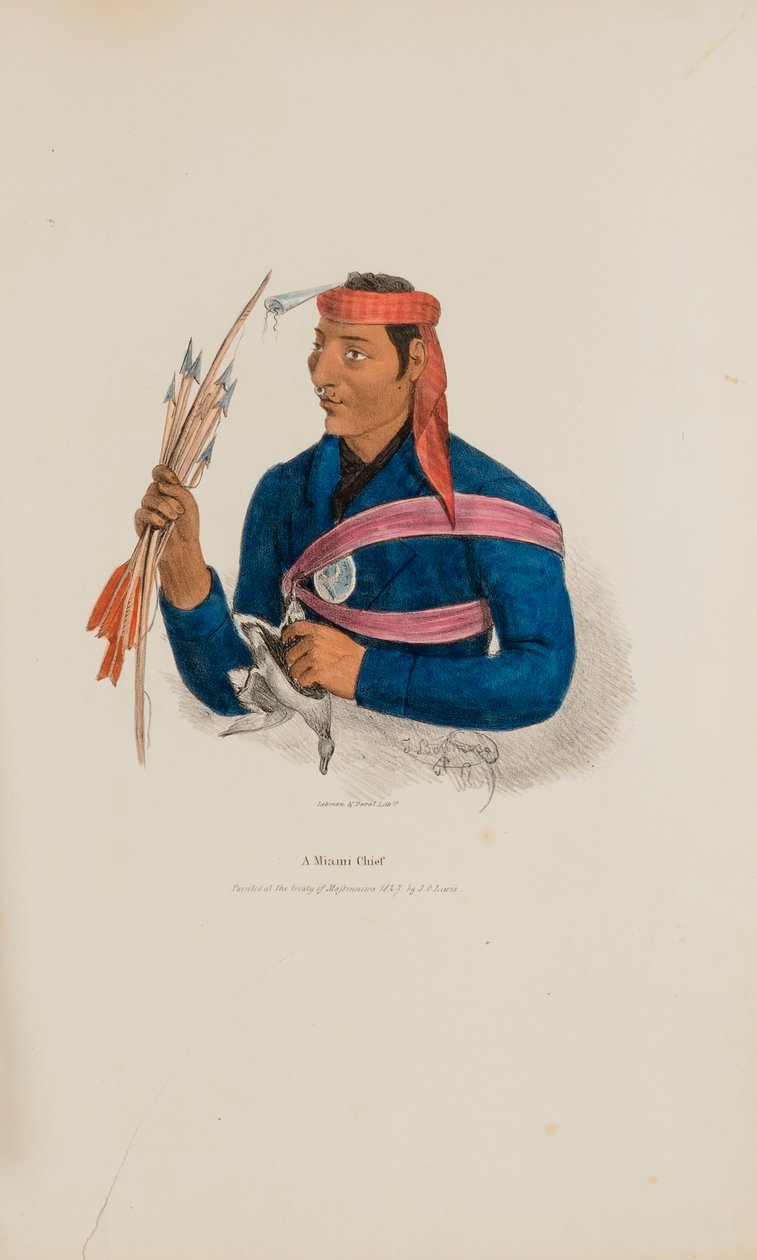 Ein Miami-Häuptling, aus The Aboriginal Portfolio von James Otto Lewis