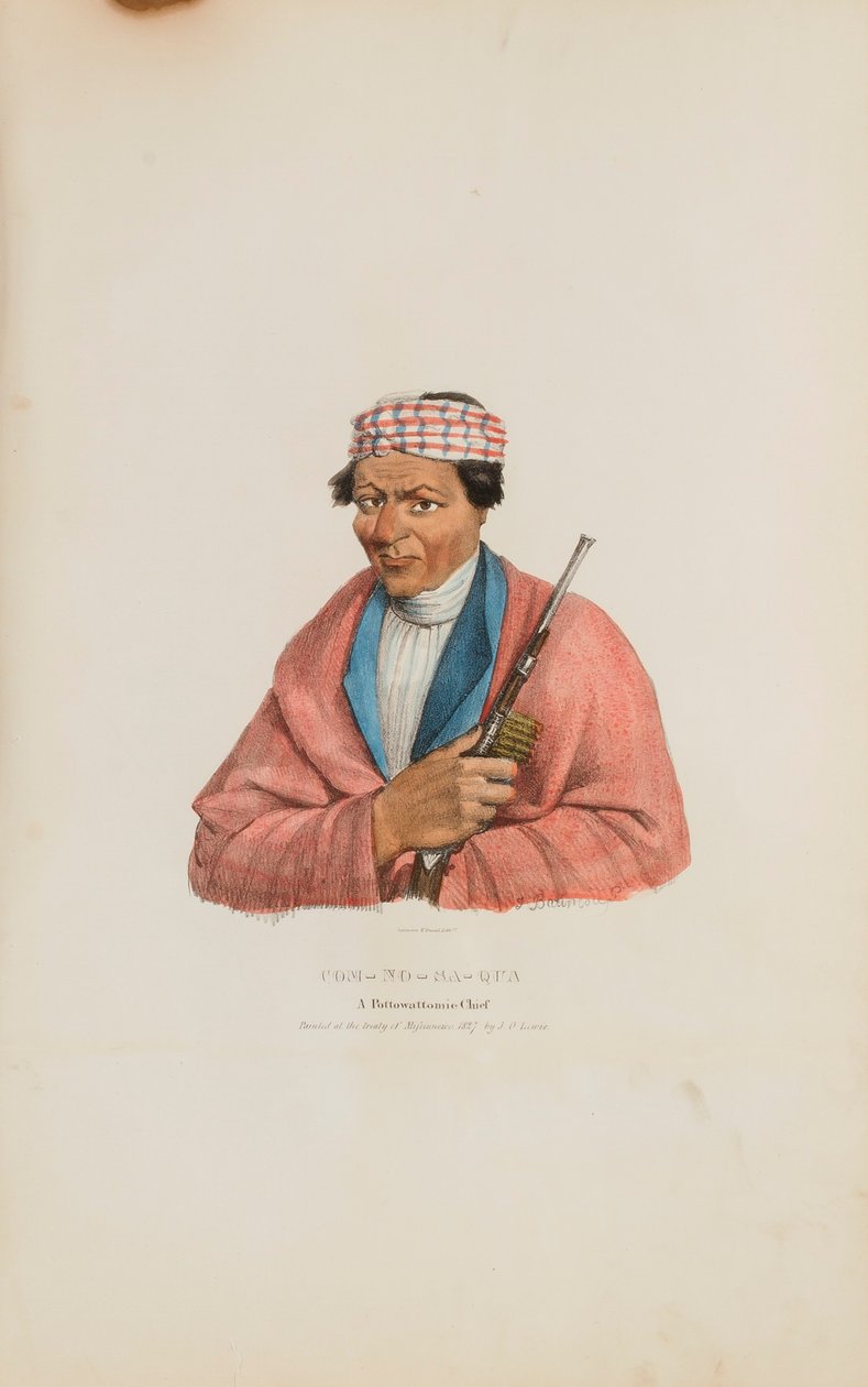 CAN-NO-SA-QUA; Ein Pottowattomie-Häuptling, aus Das Aboriginal Portfolio von James Otto Lewis