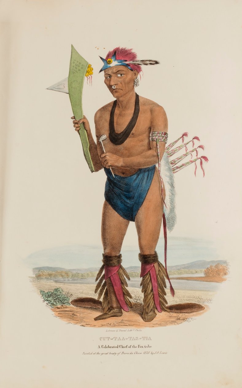 CUT-TAA-TAS-TIA; Ein berühmter Häuptling des Fuchs-Stammes, aus The Aboriginal Portfolio von James Otto Lewis