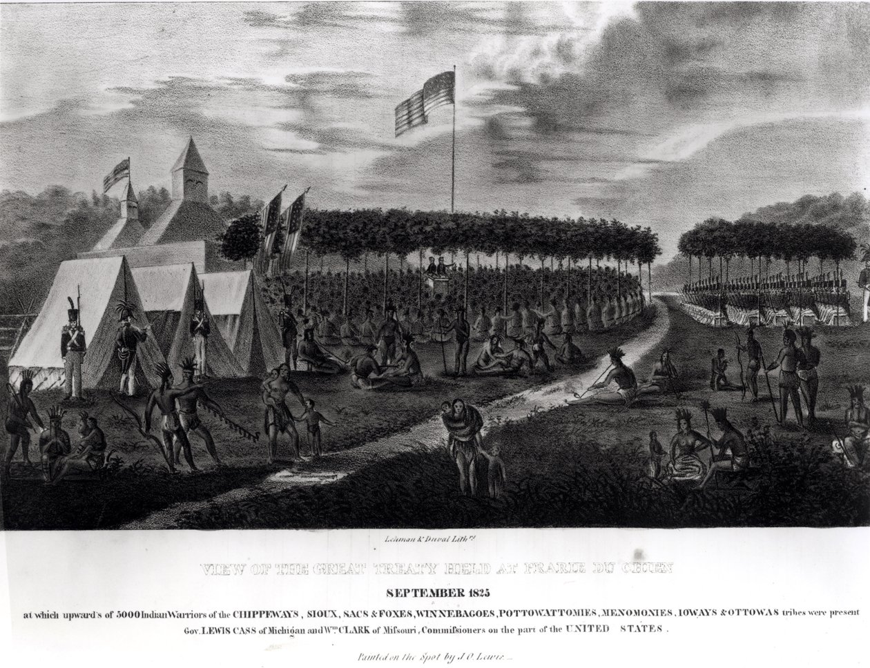 Ansicht des großen Vertrags in Prairie du Chien, Wisconsin, September 1825, aus 