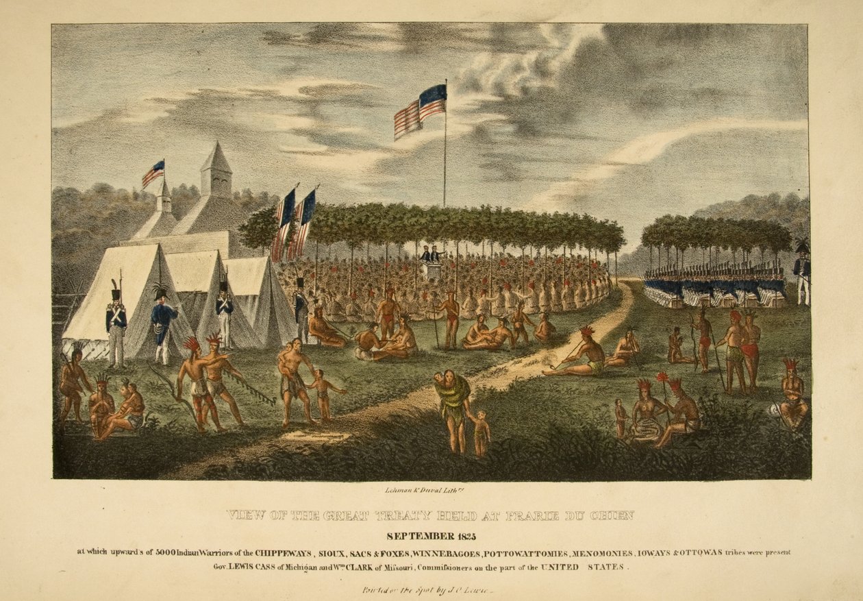 Ansicht des großen Vertrags, der im September 1825 in Prarie du Chien geschlossen wurde von James Otto Lewis