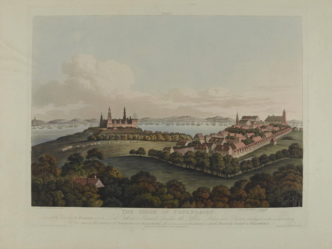 Dänemark 1807: Die Belagerung von Kopenhagen, graviert von Robert Pollard (1792-1867) und Joseph Constantine Stadler (1780-1812) veröffentlicht 1807 von James Pattison Cockburn