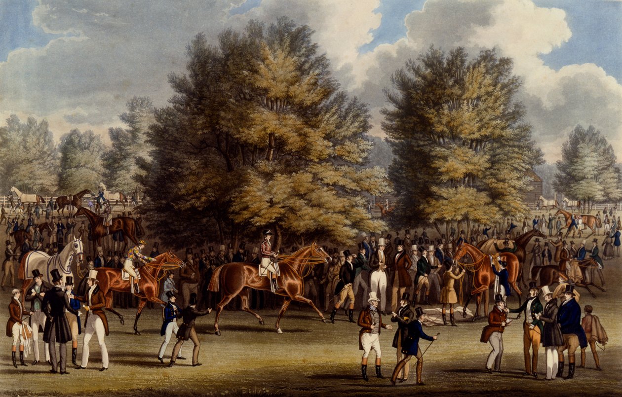 Satteln im Warren, Druck von Charles Hunt, 1836 von James Pollard