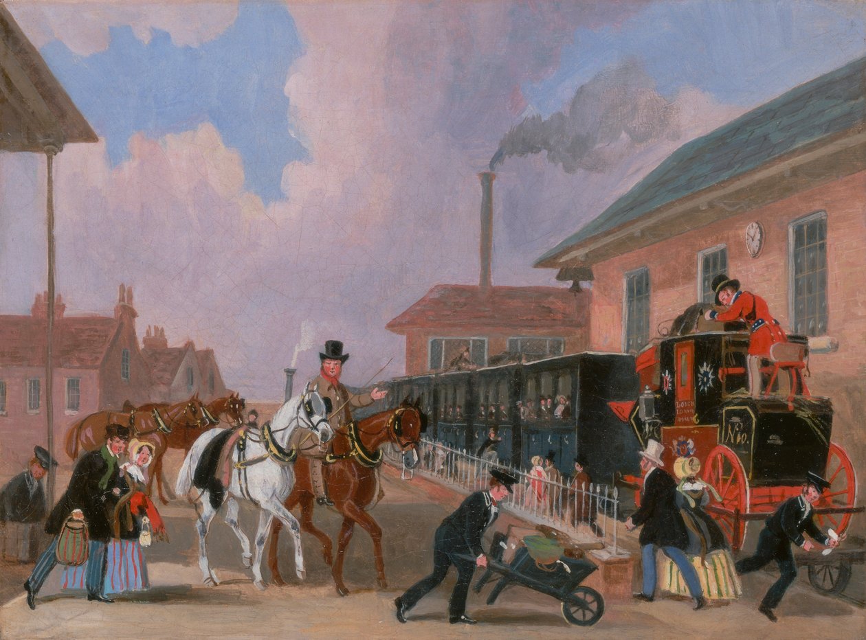 Die Louth-London Royal Mail reist mit dem Zug von Peterborough East, Northamptonshire von James Pollard