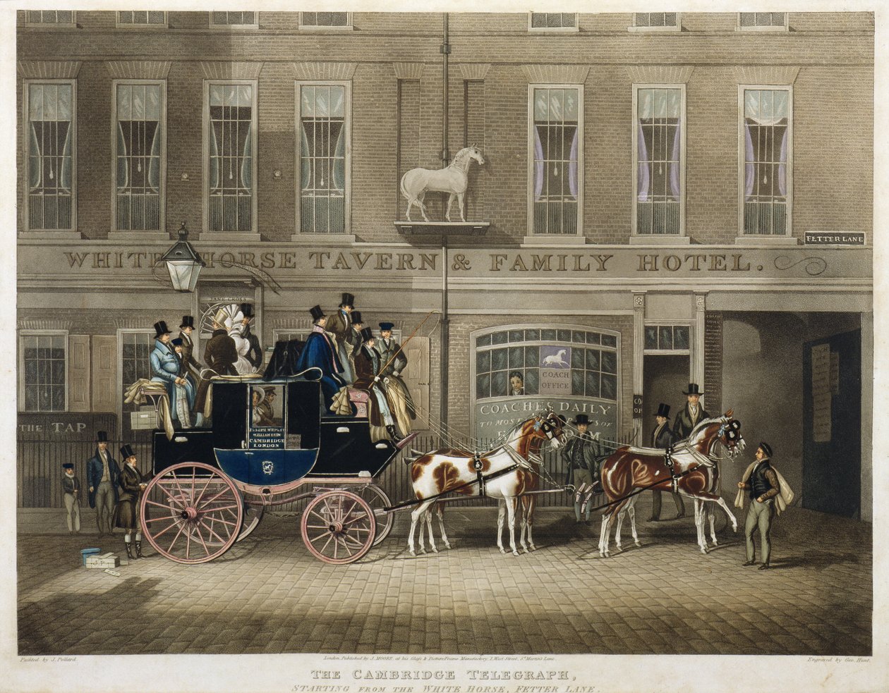 "The Cambridge Telegraph", White Horse, Fetter Lane, London von James Pollard