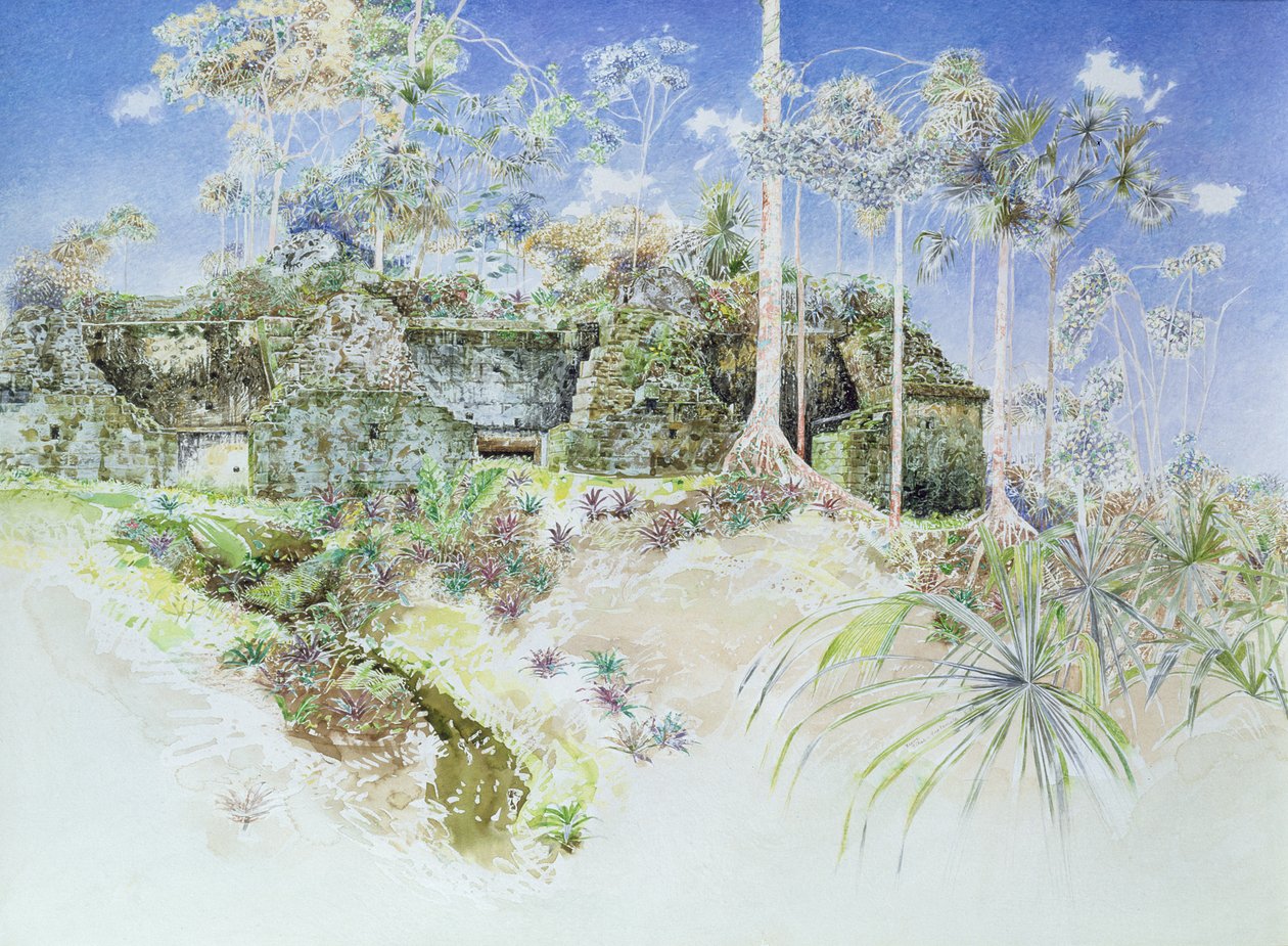 Ruine eines Tempels, Tikal, Guatemala, 1984 von James Reeve